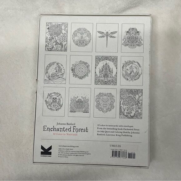 Johanna basford enchanted forest 12 color in notecards adult coloring - Picture 2 of 7